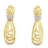 Halo Sterling Silver 18K Gold Dipped CZ Paula Drop Earrings SSJ-13774