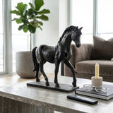 Brown Resin Cracked Horse On Stand 16in ZGT-06057