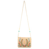 Mary Frances Iron Luck Beaded Horseshoe and Floral Crossbody Bag ZGT-06120