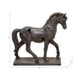 Brown Resin Cracked Horse On Stand 16in ZGT-06057