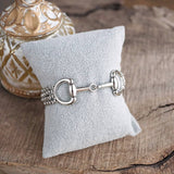 Silver Tone Rolo Chain Horse Bit Bracelet SSJ-13694