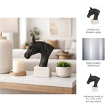 Black Metal Textured Horse Head Figurine, 9 in. ZGT-06087
