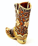 Jeweled Brown Boot Trinket Box ZGT-6050