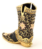 Jeweled Black Boot Trinket Box ZGT-6049
