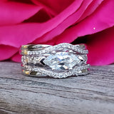 14K White Gold East West Marquise Solitare Ring 1.50CTW  DSR-23755