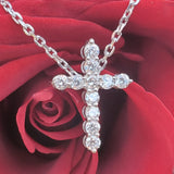 Sterling Silver .50 CTW Lab Diamond Cross Pendant DPD-27039