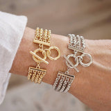 Gold Tone Rolo Chain Horse Bit Bracelet SSJ-13693