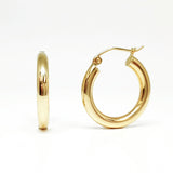 10k Yellow Gold Round Hoop Earrings GER-23364