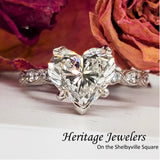 14KW 2.75 Carat Total Weight Heart Shape Diamond Ring DSR-23772