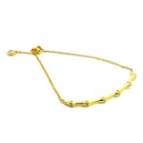 Halo Sterling Silver 18K Gold Dipped CZ Bamboo Bracelet SSJ-13773