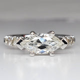 14K White Gold East West Marquise Solitare Ring 1.50CTW  DSR-23755