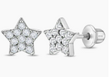 Sterling Silver CZ Star Cluster Stud Earring SSJ-13255