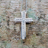 Sterling Silver Lab Diamond Cross Pendant SDM-11281