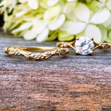 14K Yellow Gold Moissanite & Diamond Wedding Set DSR-23796
