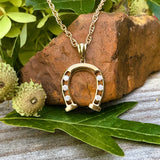 14K Yellow Gold  Diamond Horse Shoe Pendant  DPD-26999