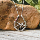 14K White Gold Diamond Horse Shoe Dream Catcher Pendant  DPD-26992