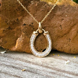 14K Yellow Gold Diamond Horse Shoe Pendant  DPD-26993