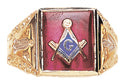 Sterling Silver Solid Back Blue Masonic Gents Ring SSJ-13083