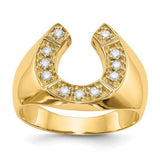 14k Yellow Gold Diamond Horse Shoe Ring    DGR-23294