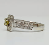 14k White Gold .76 CTW Yellow Diamond Engagement Ring - DSR-23316