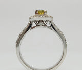 14k White Gold .76 CTW Yellow Diamond Engagement Ring - DSR-23316