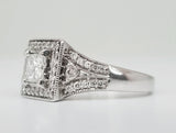 14k White Gold .98 CTW Princess Cut Diamond Engagement Ring -  DSR-23445