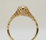 14k Yellow Gold Vintage Style Diamond Engagement Ring - DSR-23458