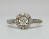 14k White Gold .50 CTW Round Cut Diamond Engagement Ring DSR-23672