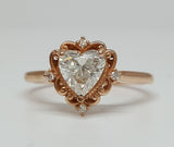 14k Rose Gold .94 CTW Heart Diamond Engagement Ring DSR-23673
