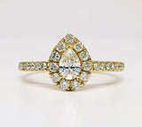 14k Yellow Gold .75 CTW Pear Cut Diamond Engagement Ring DSR-23679