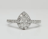 14k White Gold .75 CTW Pear Cut Diamond Engagement Ring DSR-23680