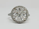 14k White Gold 4.47 CTW Round Diamond Engagement Ring DSR-23699