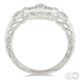 14k White Gold Curved Filigree Diamond Wedding Band DWB-24188