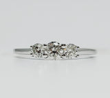 14k White Gold Three Diamond Engagement Ring - DWB-24421
