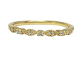 14k Yellow Gold .10 CTW Diamond Scallop Filigree Wedding Band DWB-24503