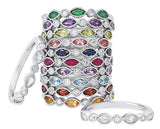 10k White Gold Garnet and Diamond Band DWB-24566