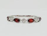 10k White Gold Garnet and Diamond Band DWB-24566