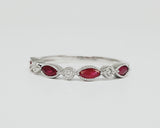 10k White Gold Ruby and Diamond Band DWB-24567