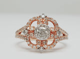 14k Rose Gold .77 CTW Diamond Filigree Ring - DFR-25933