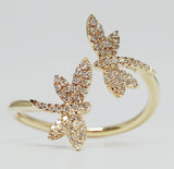 14k Yellow Gold Diamond Dragonfly Ring - DFR-25937