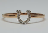 14k Rose Gold Diamond Horse Shoe Ring   DFR-25948