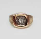 10k Yellow Gold Diamond Solitaire Men's Ring   DGR-23236