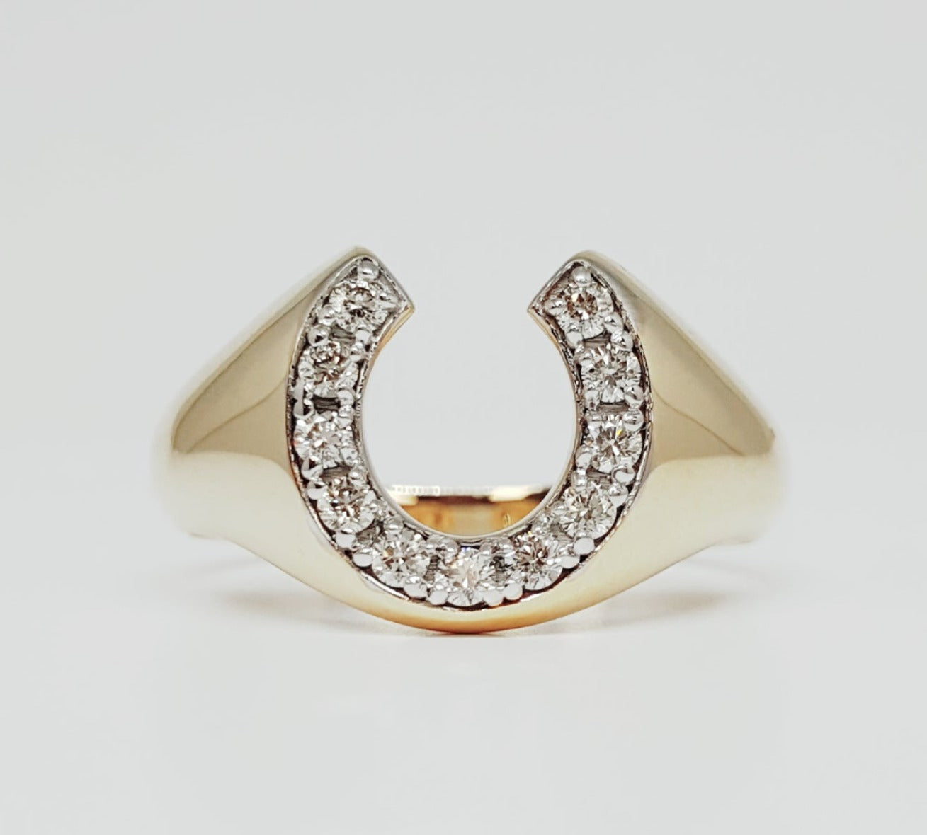 10k Yellow Gold .33 CTW Diamond Gents Horseshoe Ring DGR-23295