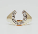 10k Yellow Gold .25 CTW Diamond Gents Horseshoe Ring DGR-23295