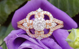 14k Rose Gold .77 CTW Diamond Filigree Ring - DFR-25933