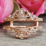 14k Rose Gold Diamond Filigree Ring Guard DWB-24367