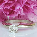 14k White Gold .30 CTW Round Brilliant Cut Solitaire Diamond Engagement Ring - DSR-23508