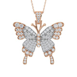 10k Rose and White Gold .63 CTW Diamond Butterfly Pendant DPD-26748