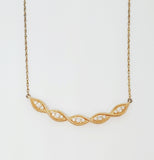 10k Yellow Gold .16 CTW Diamond Infinity Curve Bar Necklace DPD-26706