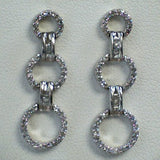 14k White Gold Three Circle Drop Diamond Earrings -  DER-25273